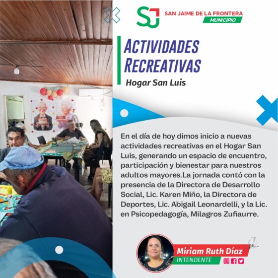 ACTIVIDADES RECREATIVAS EN HOGAR SAN LUIS